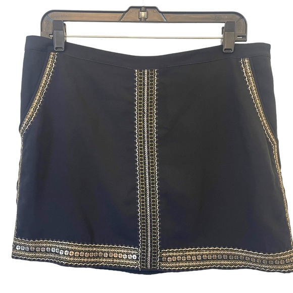 Madewell Sequin Embellished Boho Mini Skirt Lined With Pockets Size 10 - Picture 2 of 11